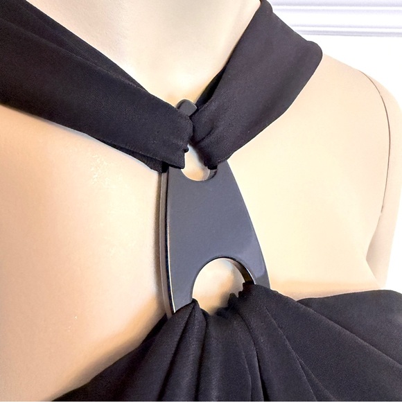 Michael Kors Black Halter Top with Ring Accent - Picture 4 of 10